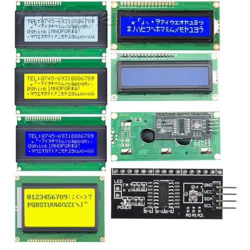 LCD 20x4 LCD1602/2004A I2C ŻÓŁTY/NIEBIESKI Moduł wyświetlacza Podświetlenie LED 5V Płyta Nowa - Zdjęcie 1 z 41