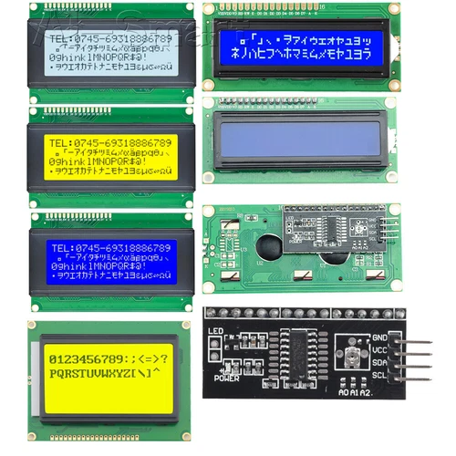 LCD 20x4 LCD1602/2004A I2C GELB/BLAU Display Modul LED Hintergrundbeleuchtung 5V Platine Neu