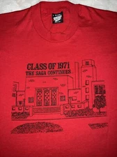 Original Vintage 70s “Class Of 1971” Nostalgic T Shirt USA LG Screen Stars Best