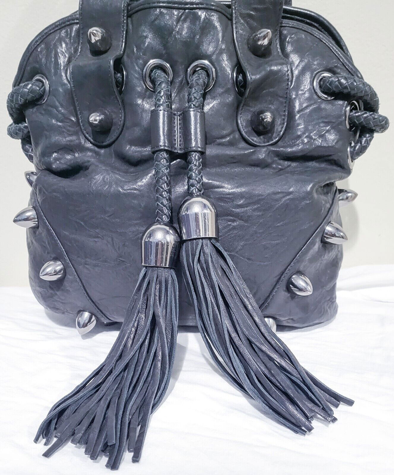 Veste En Cuir Moto Thomas Wylde Noire Cloutée - Taille US 6 (S) - Neuf Sans étiquettes (NWOT) - Édition Sold Out