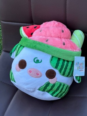 Cuddle Barn PlushGoals Watermelon Mooshake Cow Plush 11  Kawaii Stuffed Animal