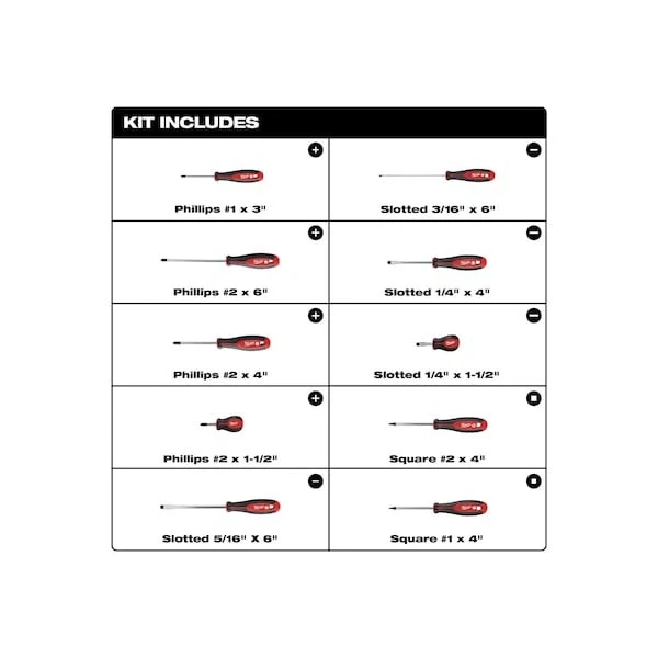 Milwaukee Tool 48-22-2710 Juego de puntas magnéticas de ternera, seguro, 10 piezas Foto 4 de 4