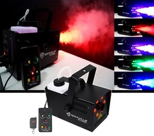 Rockville R1200L Fog/Smoke Machine w LED Lights/Strobe, 7 Channel DMX 2 Remotes