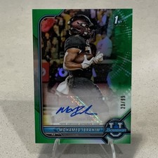 2022 Topps Bowman Chrome U Mohamed Ibrahim ROOKIE RC AUTO Green REFRACTOR /99
