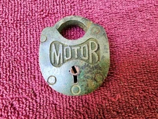Vintage Motor Brass Padlock, No Key