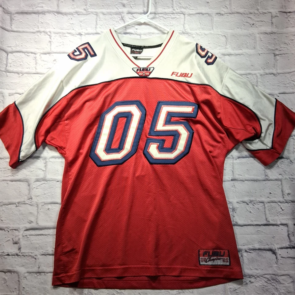 Vintage Fubu All Stars Jersey 05 Mens Size L Red White Blue Y2K 2001 Hip-hop  - Image 2 of 4