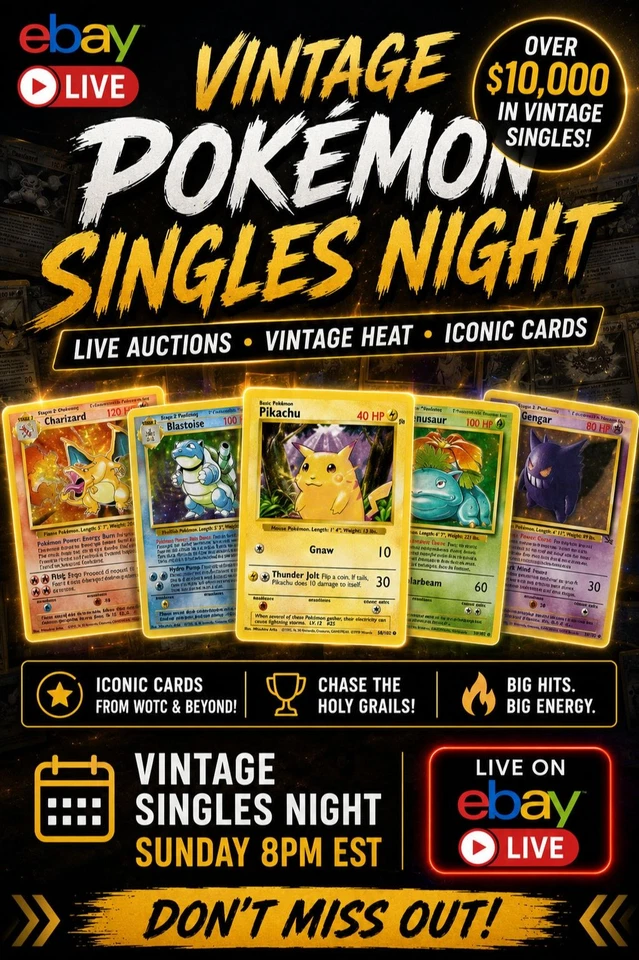 🔥$1 START VINTAGE SINGLES NIGHT🔥
