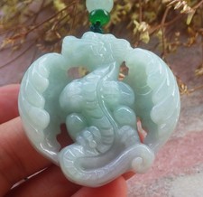 Video Certified Green Natural A Jade jadeite Pendant Flying Dragon 715002 AS