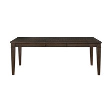 Dark Brown Finish 1pc Dining Table with Separate Extension Leaf Classic Look D
