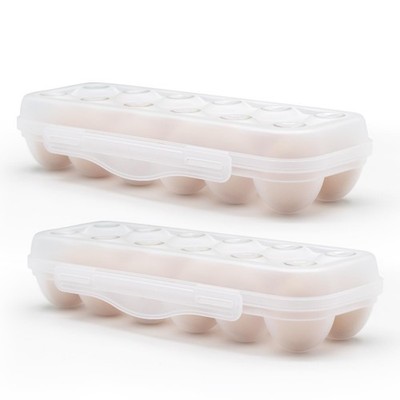 Egg Storage for Refrigerator, Egg Holder for Fridge with Lid, Stackable Egg S...