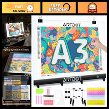 A3 LED Light Pad for Diamond Art Kits - USB Powered, Adjustable Brightness, Stan