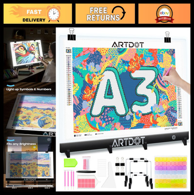 A3 LED Light Pad for Diamond Art Kits - USB Powered, Adjustable Brightness, Stan