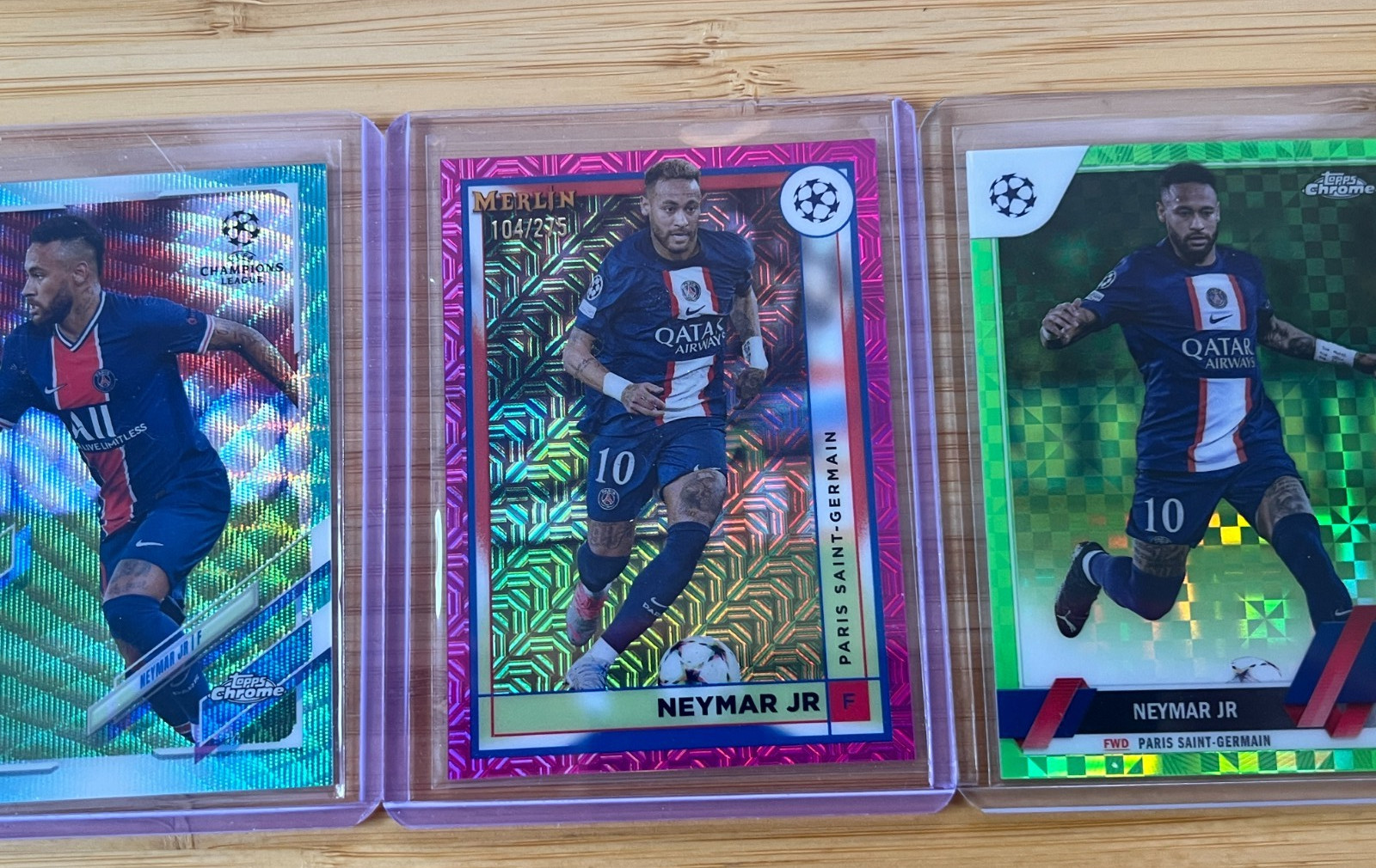 Neymar Jr. Topps Numbered Lot - 3 Cards - PSG view 3