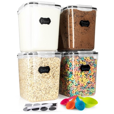 Flour Sugar Storage Containers (5.3L/4Pk) Great Rice Canisters Sets for the Kitc