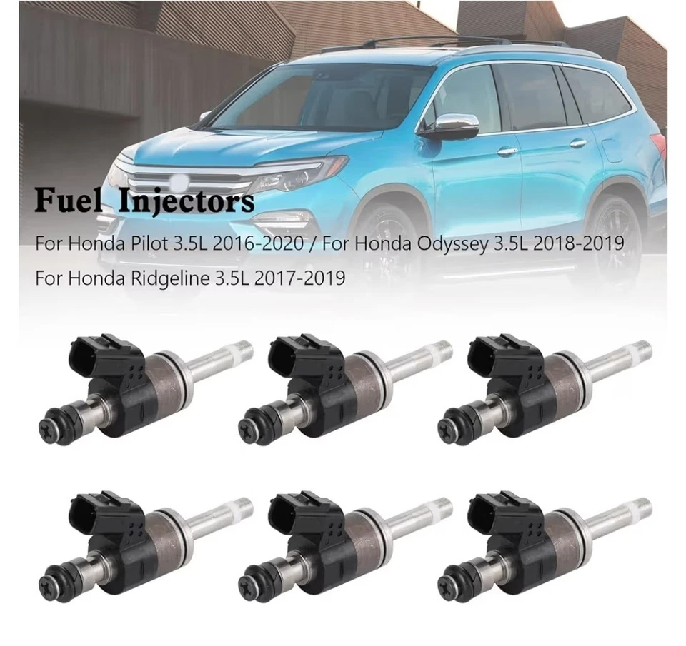 Inyectores de combustible 6 piezas aptos para Honda Pilot 3,5 L 2016-2020, Odyssey 3,5 L... Foto 2 de 4