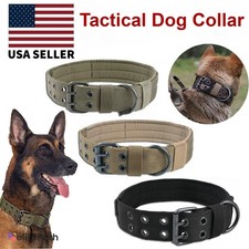 2''Wide Tactical Heavy Duty Nylon Large Dog Collar K9 Military With Metal Buckle