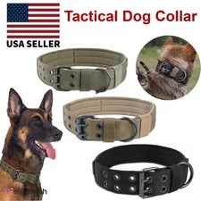 2''Wide Tactical Heavy Duty Nylon Large Dog Collar K9 Military With Metal Buckle