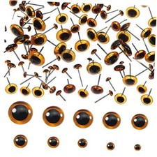 TOAOB 100pcs Glass Eyes Kits 3mm to 12mm Assorted Sizes for Crafts Deep Brown