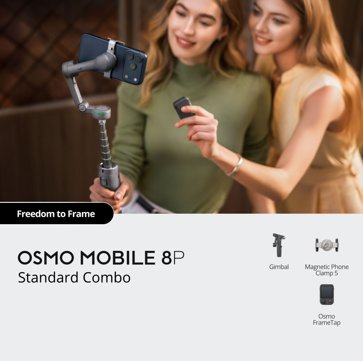 Osmo Mobile 8P Standard Combo Intuitive Controls Long Battery Life