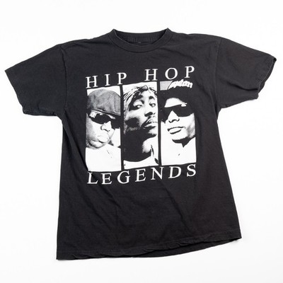Hip Hop Legends T-Shirt Black Men s Large Tupac Biggie Eazy-E Rap Graphic Tee