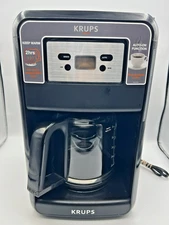 Krups Savoy 12 Cup Programmable Coffee Maker Black Drip Machine w/ Glass Carafe
