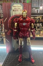 Hot Toys Iron Man Mark III 1 4 Scale Deluxe Figure QS012 Opened Complete Marvel