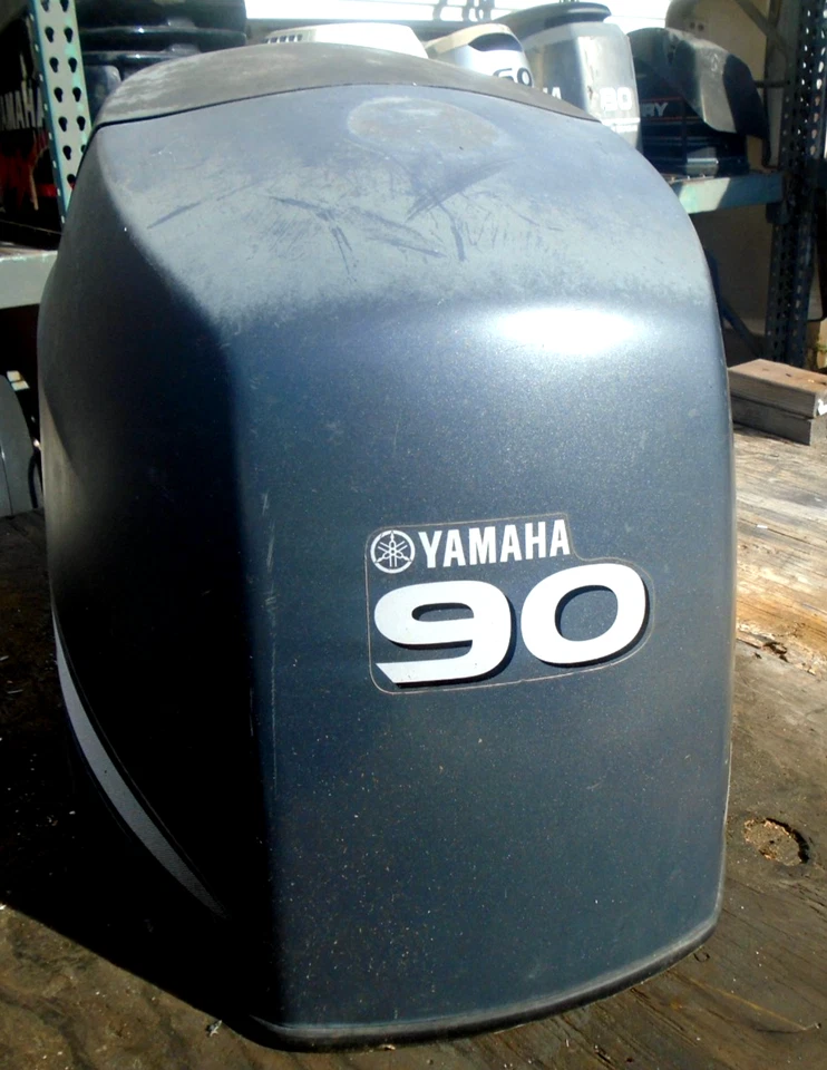 Cubierta de cubierta superior del motor fueraborda de 4 tiempos OEM Yamaha 75 90 hp 61P-42610-00-4D Foto 3 de 4