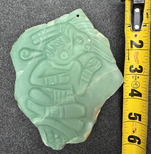 Unusual Mayan Greenstone Carved Plaque 5.5” - Picture 9 of 22