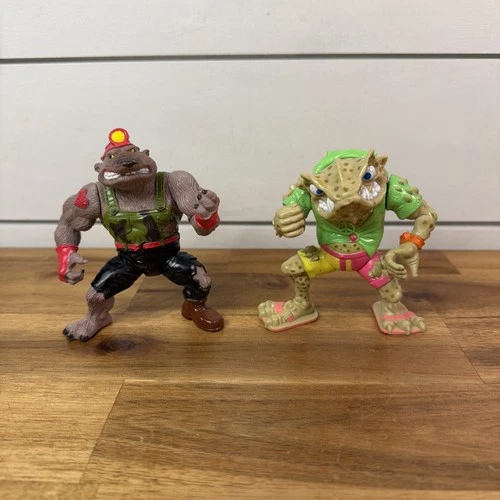 VTG 1990 Napoleon Bonafrog & Dirt Bag Figures TMNT Teenage Mutant Ninja Turtles
