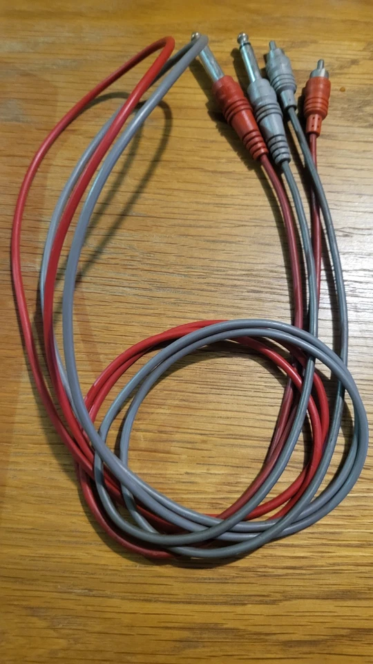 2 X Fostex 1.5m  Patch Connector audio Cable  Wires 6.25mm Jack To Phone Male.  - Image 3 of 4