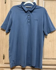 Travis Mathew Zinna 2.0 Polo Shirt Men  s Size XL Blue Striped Golf Performance