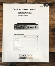 Onkyo P-3060 Preamp / Preamplifier Service Manual *Original*