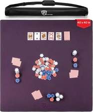 Feltectors  Board Game Mat for 40 Inch Tables, Poker Table Cover -Burgundy