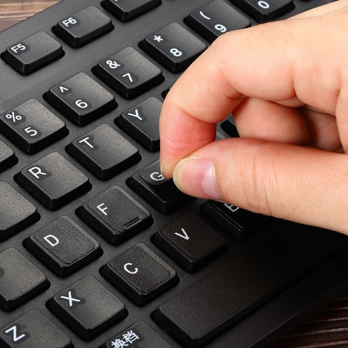 Hebrew Keyboard Stickers Glow in the Dark, 2pcs Keyboard Cover, Black - Picture 5 of 6