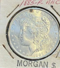 1885 Morgan Silver Dollar, 90% Silver, Philadelphia Mint, Gem BU