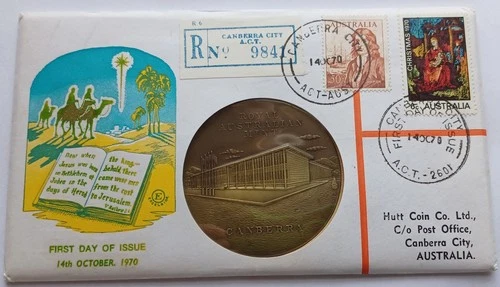 1970 Royal Australian Mint Bronze Medal FDC – Hutt No. 15 – Limited to 100 sets
