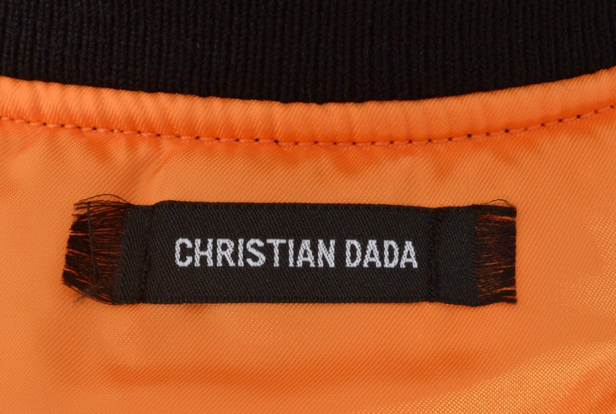 NWT CHRISTIAN DADA Embroidered Rose Logo Black Bomber Jacket