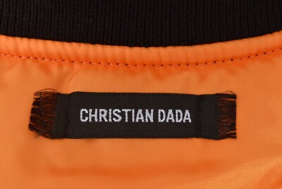 NWT CHRISTIAN DADA Embroidered Rose Logo Black Bomber Jacket Coat