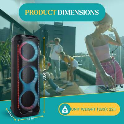 Dolphin KP-380 Triple 8” Portable Karaoke Party Speaker Lasting