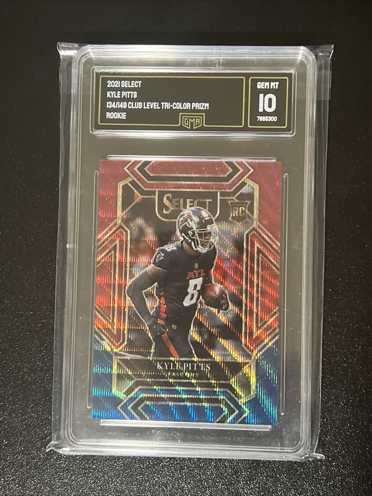 KYLE PITTS 2021 SELECT TRI COLOR PRIZM CLUB LEVEL ROOKIE #246 /149 GEM MT 10