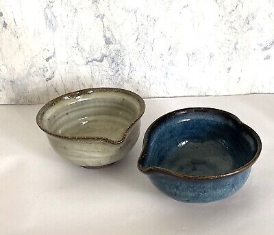 Hagi yaki ware Yunomi Japanese pottery tea cup Indigo Nagashi Blue Seigan Yamane