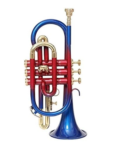 QUEENBRASS India Cornet, Bb, Multi Rápido CON Estuche Rígido y Boquilla BB LATÓN Foto 3 de 4