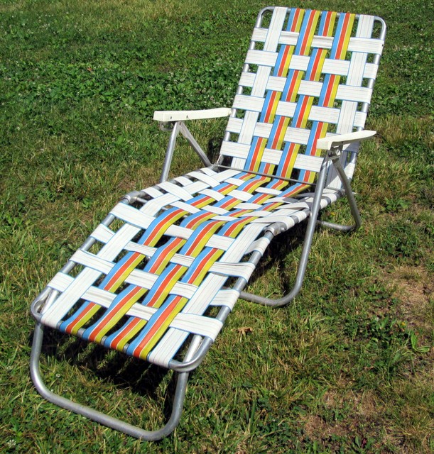 Sun Terrace Webbed Aluminum Adjustable Folding Chaise Lounge Chair | eBay