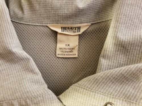 Duluth Trading Mens 1/4 Snap Shirt XL Gray Long Sleeve Hunting Fishing Hiking - Picture 4 of 11