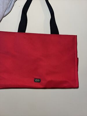 Frances Valentine Red Black Fabric Tote Bag