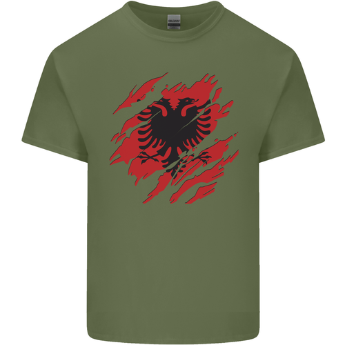 Torn Albania Flag Albanian Day Football Mens Light Cotton T-Shirt - Picture 7 of 31