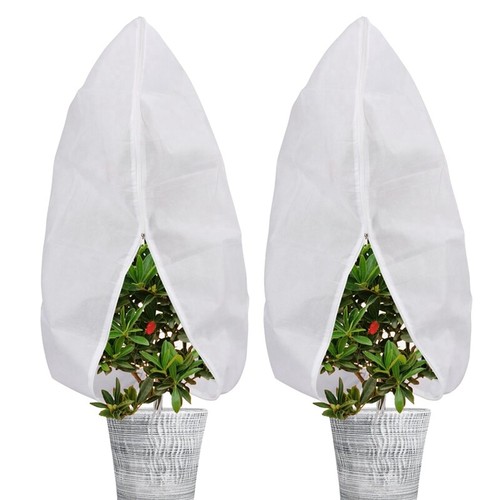 Lot De 2 Protections Hivernales Pour Plantes - 120 X 180 Cm, Tissu Non Tissé Respirant, Fermeture Éclair Et Cordon