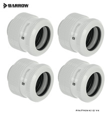 4 Pcs of Barrow G1/4" to 12mm Hard Tubing Compression Fitting Adapter , White