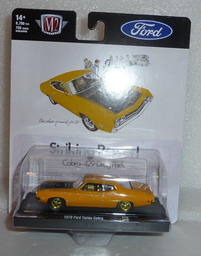 M2 Machines Gold Chase 1970 Ford Torino Cobra 1:64 Diecast