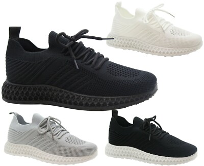 black mesh trainers ladies